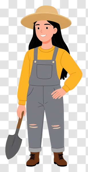 Farmer Woman - Gardener Ready To Work Transparent PNG