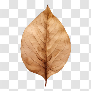 Dried Leaf - Symmetrical Dry Brown Leaf Design Transparent PNG