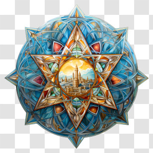 Epiphany - Star With Cityscape Illustration Transparent PNG