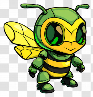 Cartoon Bee - Robot Bee Transparent PNG