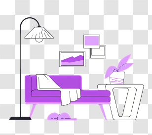 Background - Purple Themed Modern Living Room Illustration Transparent PNG
