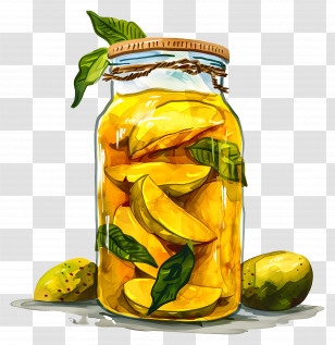 Jar Mango Pickle - Jar Of Mango Pickles Transparent PNG