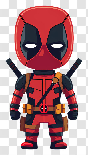 Deadpool - Chibi-style Superhero Character Illustration Transparent PNG