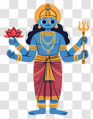Vishnu - Hindu Deity Cultural Illustration Transparent PNG