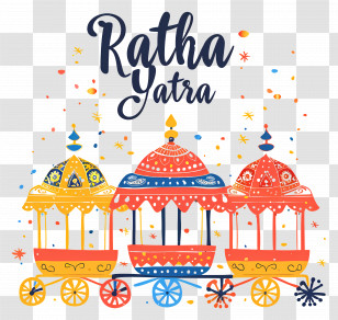 Ratha Yatra - Colorful Ratha Yatra Chariots Transparent PNG
