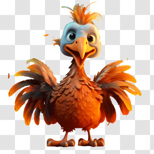 Thanksgiving Turkey - Friendly Cartoon Orange Bird Transparent PNG