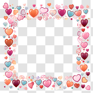 Heart Frame - Heart-Shaped Frame Border Illustration Transparent PNG