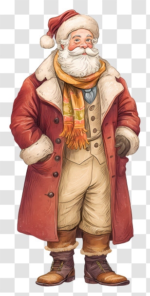 Christmas Santa Claus - Santa Claus In Festive Attire Transparent PNG