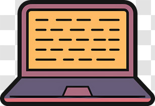 It - Cartoon Laptop With Text On Screen Transparent PNG