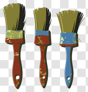 Cartoon - Set Of Paint Brushes Transparent PNG