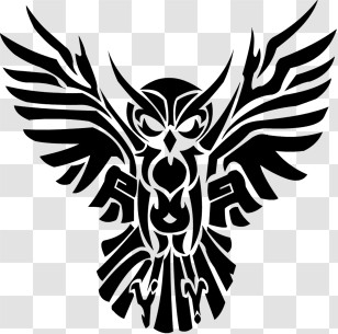 Eagles Logo - Tribal Style Owl Illustration Transparent PNG