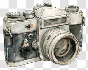 Camera - Vintage Camera Art Rendering Transparent PNG