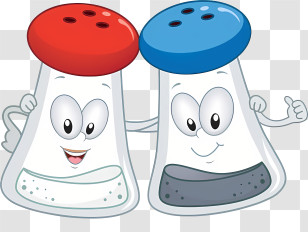 Salt - Smiling Salt And Pepper Shakers Cartoon Transparent PNG