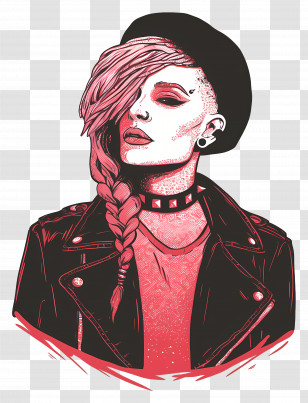 Punk Girl - Punk Style Character Illustration Transparent PNG