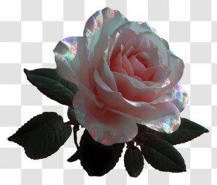 Iridescent Floral Art - Iridescent Pink Rose Transparent PNG