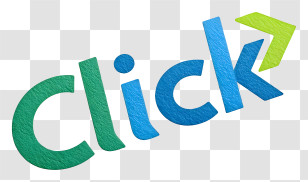 Click Logo - Textured Click Wordmark With Arrow Transparent PNG