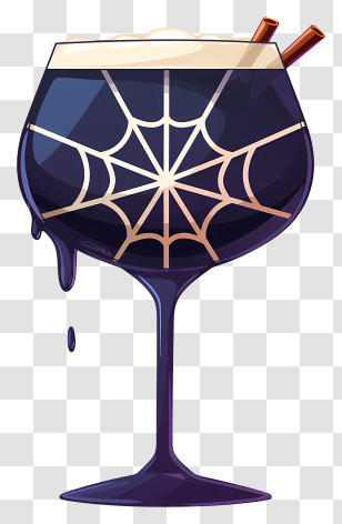 Halloween Cocktail - Halloween Themed Spider Web Glass Transparent PNG