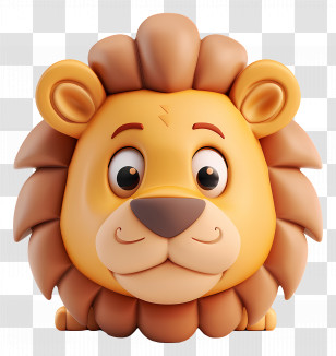 Cartoon Lion Face - Adorable Cartoon Lion Head Illustration Transparent PNG