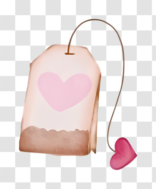 Pink Paper - Heart Tea Bag Transparent PNG
