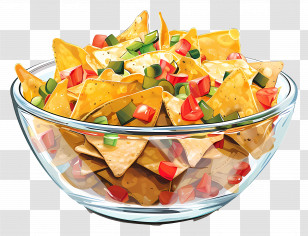 Bowl Of Nachos - Colorful Nacho Bowl With Vegetables Transparent PNG