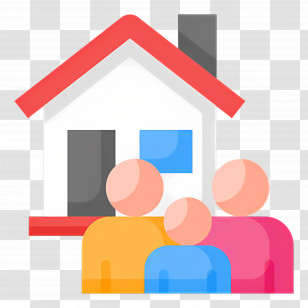 Family - Family And House Icon Representation Transparent PNG