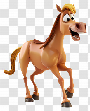 3d Cartoon Horse - Funny Cartoon Horse Transparent PNG