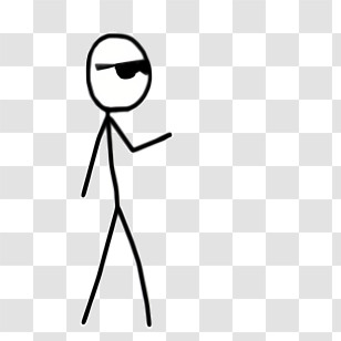 Stick Figure - Stick Figure With Eyepatch Transparent PNG
