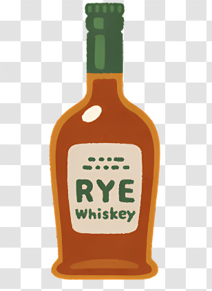 Wine - Rye Whiskey Bottle Transparent PNG