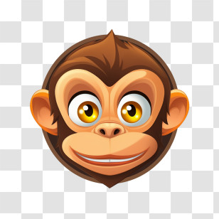 Monkey - Cartoon Monkey Face Transparent PNG
