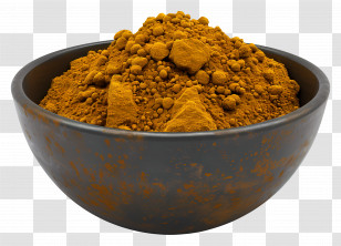 Curry Powder - Turmeric Powder In A Dark Bowl Transparent PNG