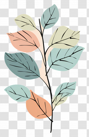 Tree Branch - Abstract Botanical Leaf Art Transparent PNG