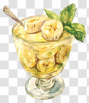 Banana Dessert - Banana Dessert In A Glass Transparent PNG