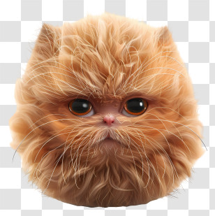 Hairball Awareness Day - Adorable Fluffy Orange Cat Illustration Transparent PNG