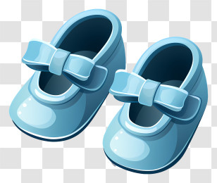 Baby Shoes - Blue Baby Shoes With Bow Transparent PNG