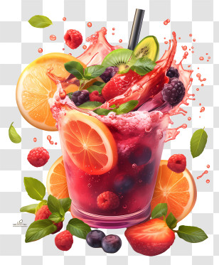 Fresh Juice - Refreshing Berry Citrus Drink Transparent PNG