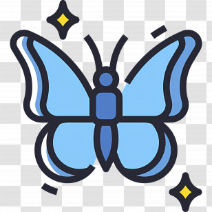 Blue Butterfly - Blue Butterfly Symbol With Sparkles Transparent PNG