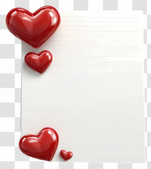 Love Note - Hearts On Paper For Love Messages Transparent PNG