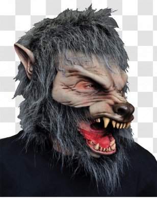 Big Bad Wolf Halloween Costume Latex Mask - Werewolf Transparent PNG