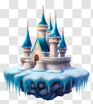 Frozen Castle - Icy Floating Castle Transparent PNG
