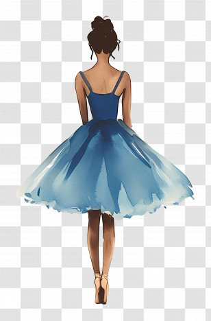 Ballet - Elegant Ballet Dancer In Blue Dress Transparent PNG