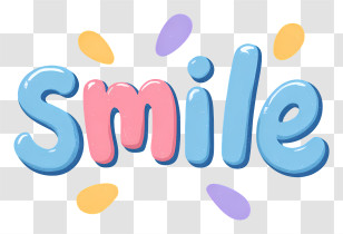 Smile - Pastel Smile Word Art Transparent PNG