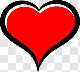 Heart - Red Heart With Black Outline Transparent PNG