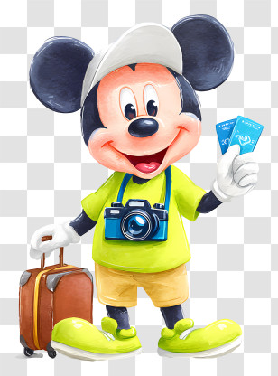 Mickey Mouse Tourist - Cute Mouse Tourist With Camera Transparent PNG