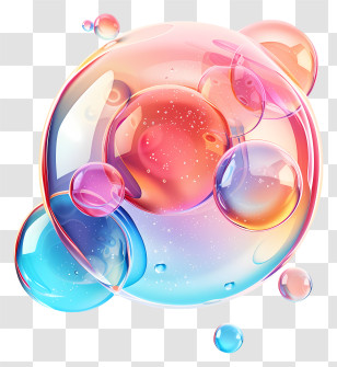 Bubble - Vibrant Iridescent Colorful Bubbles Design Transparent PNG