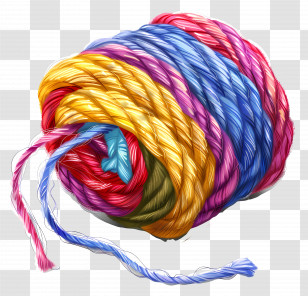 Skein Of Thread - Multicolored Yarn Ball For Knitting Or Crocheting Transparent PNG