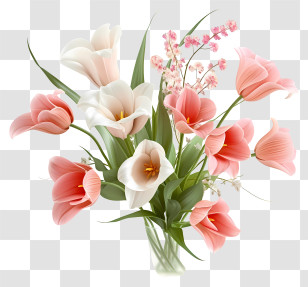 Elegant Flower Arrangement Vector 3d - White And Pink Calla Lilies Bouquet Transparent PNG