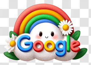 Google Logo - Google Logo With Cloud And Rainbow Transparent PNG