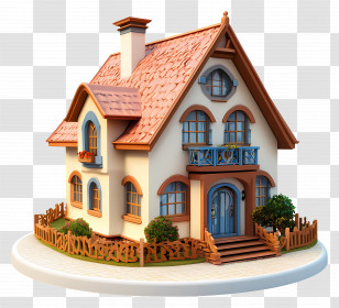 Residential House - Charming Cartoon House Transparent PNG