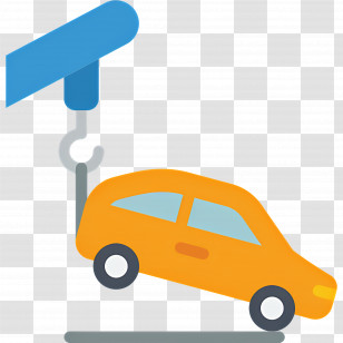 Tow Truck - Flat Illustration Of A Car Being Towed Transparent PNG