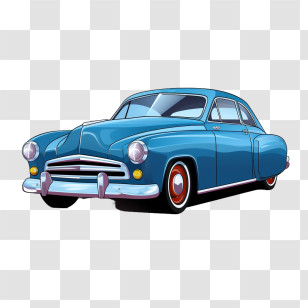 Vintage Car - Retro Blue Vintage Car Illustration Transparent PNG